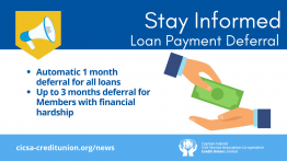 LOAN PAYMENT DEFERRALS APPROVED STARTING APRIL